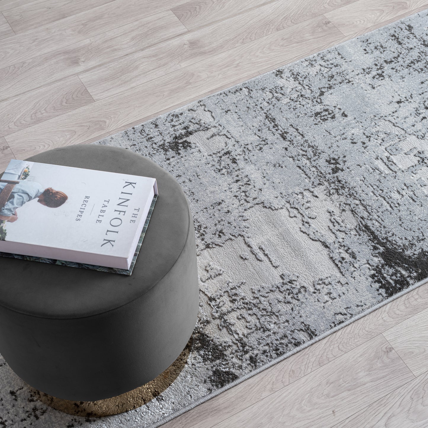 Astana 181 Silver Modern Hallway Runner Saray Rugs