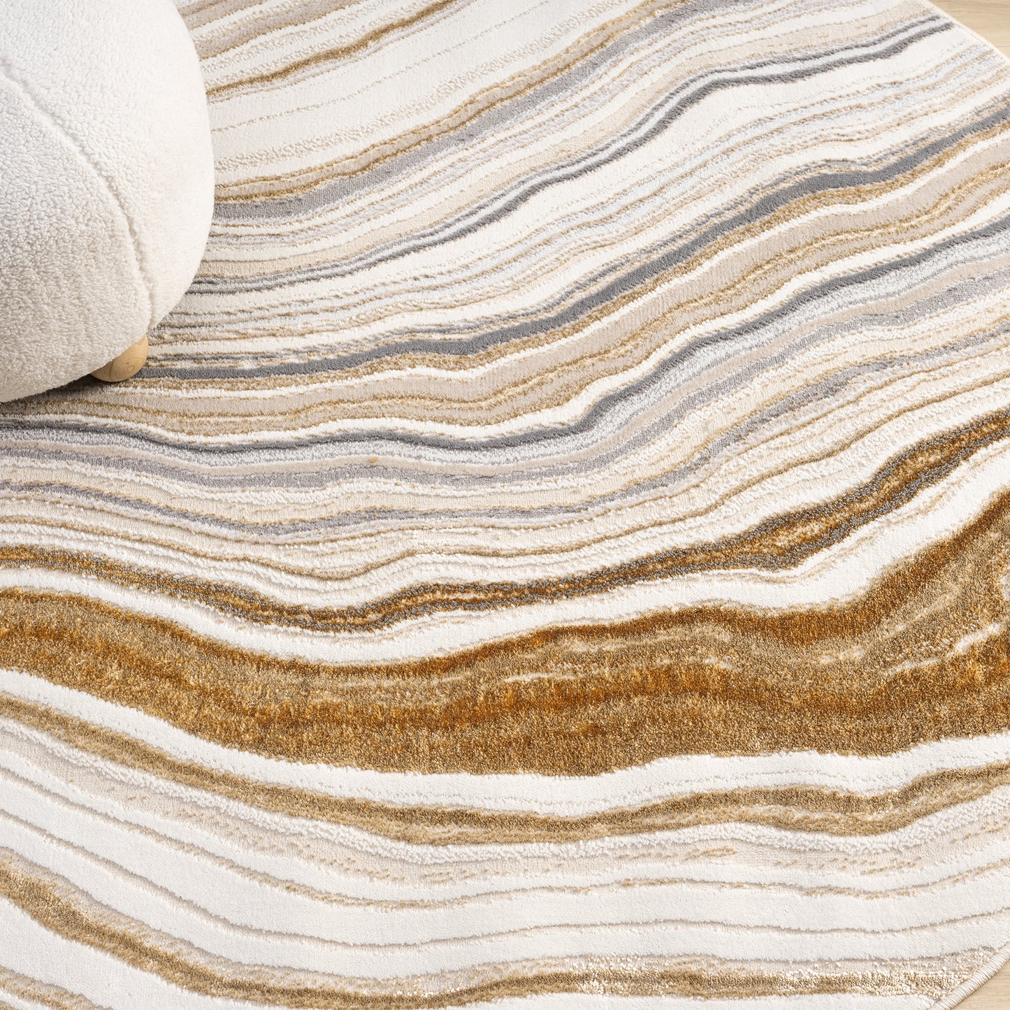 Astana 185 Stone Modern Round Rug
