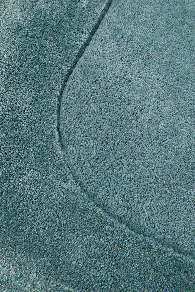 Hunter Blue Wool-Viscose Runner Rug Rug Culture
