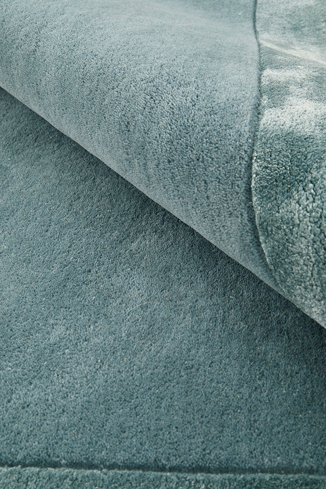 Hunter Blue Wool-Viscose Runner Rug Rug Culture