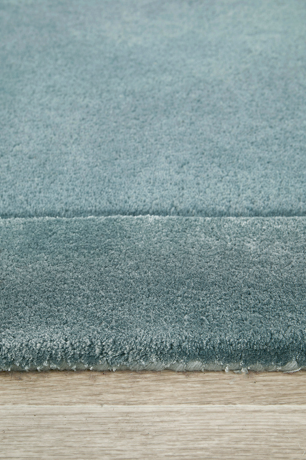 Hunter Blue Wool-Viscose Rug Rug Culture