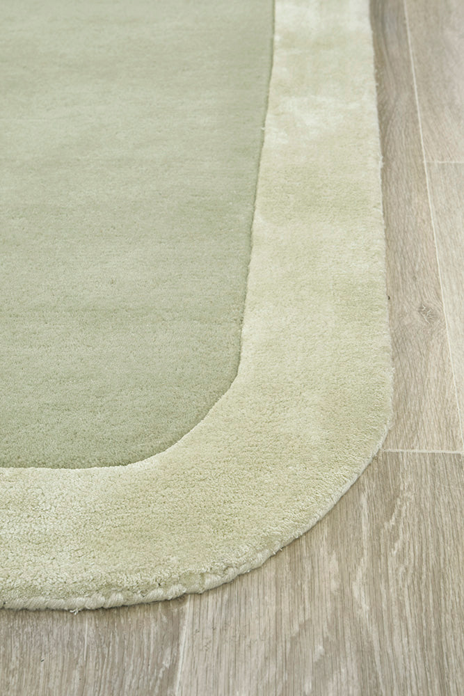 Hunter Sage Wool-Viscose Runner Rug Rug Culture