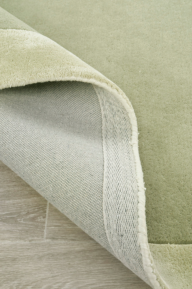 Hunter Sage Wool-Viscose Runner Rug Rug Culture