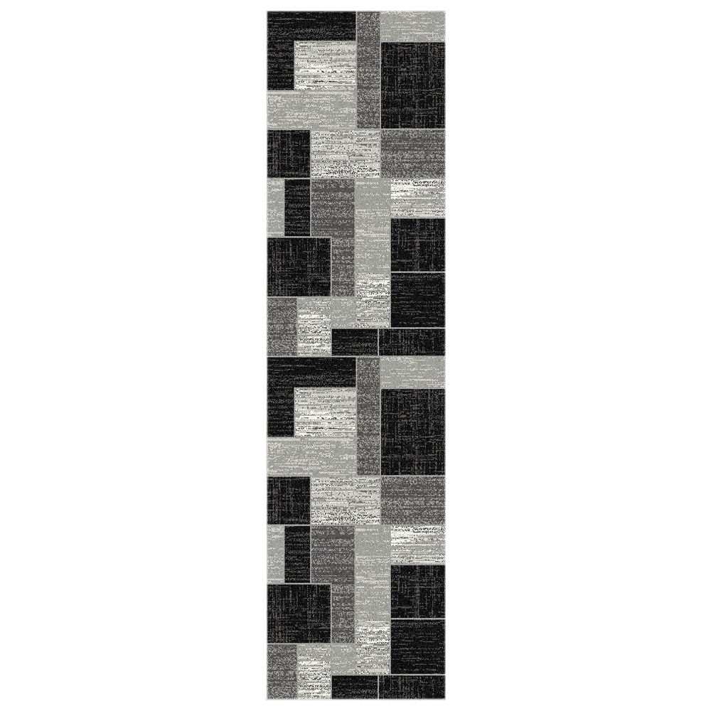 Budget Rugs 448 grey square Rug