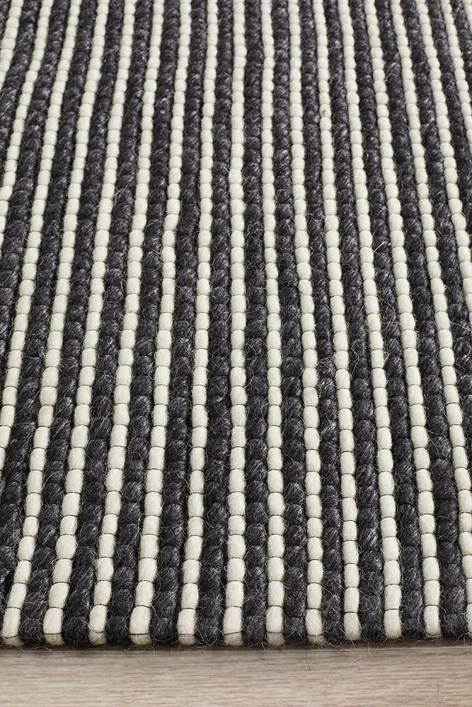Afroza 320 Black Wool and Viscose Rug, 100% wool Rugs, Hand woven rugs Unitex