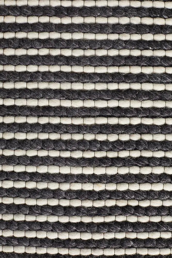 Afroza 320 Black Wool and Viscose Rug, 100% wool Rugs, Hand woven rugs Unitex