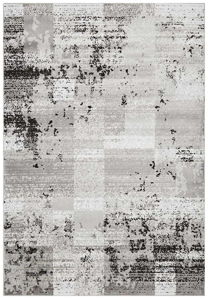 Alicia Modern Distressed Rug Grey Black Silver Rug Culture