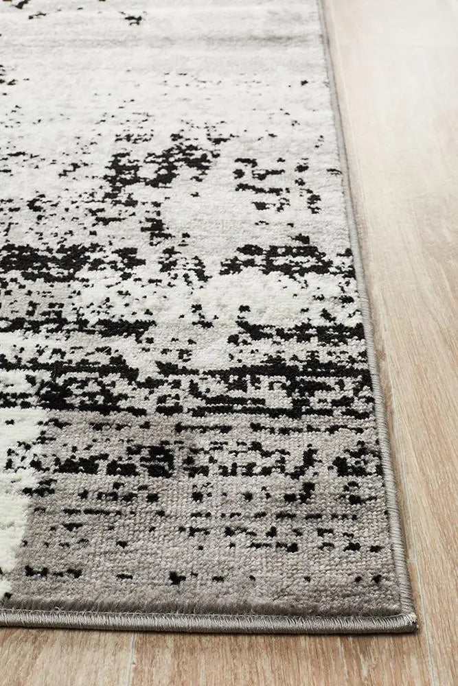 Alicia Modern Distressed Rug Grey Black Silver Rug Culture