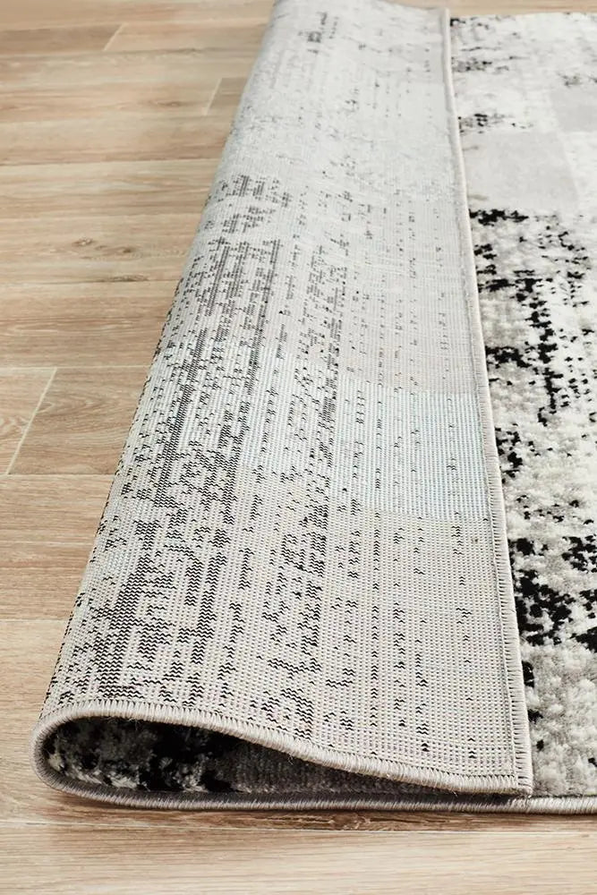 Alicia Modern Distressed Rug Grey Black Silver Rug Culture
