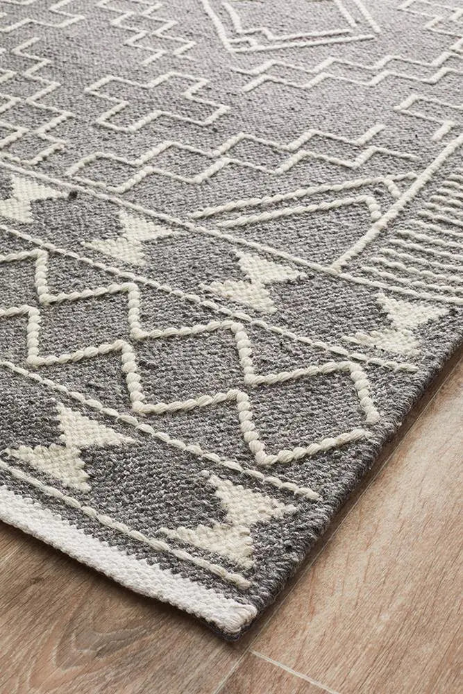 Amber 802 Grey Wool Rug, 100 % Wool Rugs, HAND LOOMED Rugs Unitex