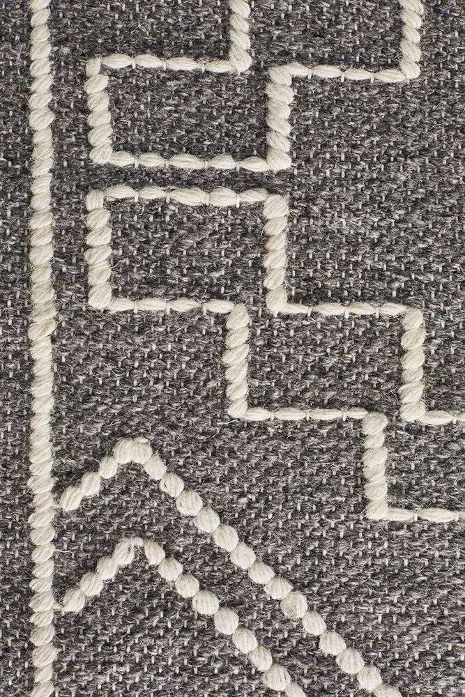 Amber 802 Grey Wool Rug, 100 % Wool Rugs, HAND LOOMED Rugs Unitex