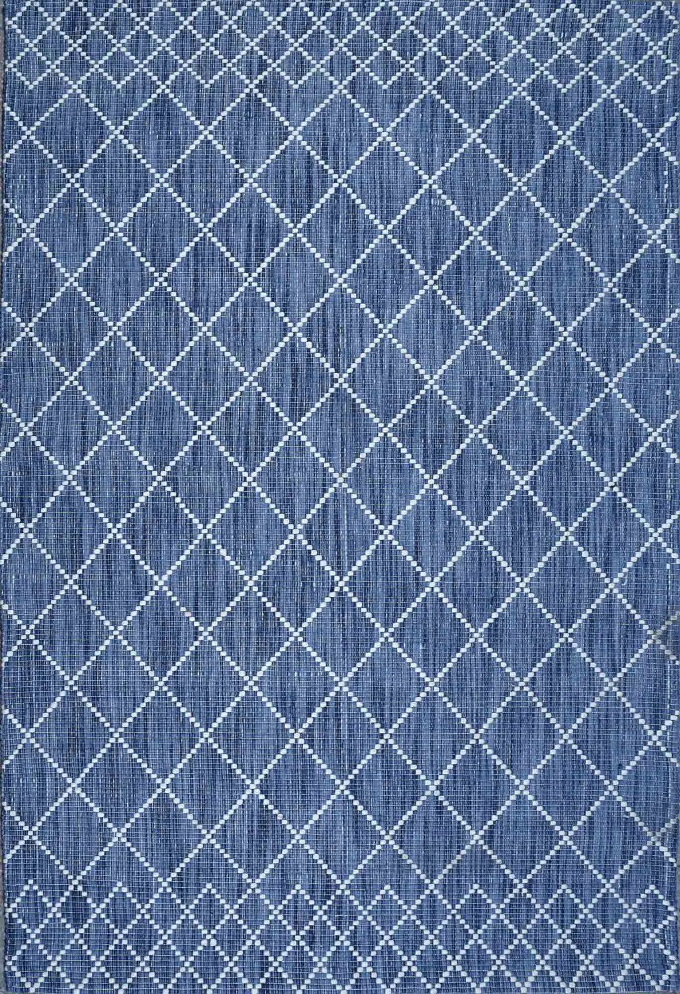 Argine Cross Blue Wool Rug The Rug Co