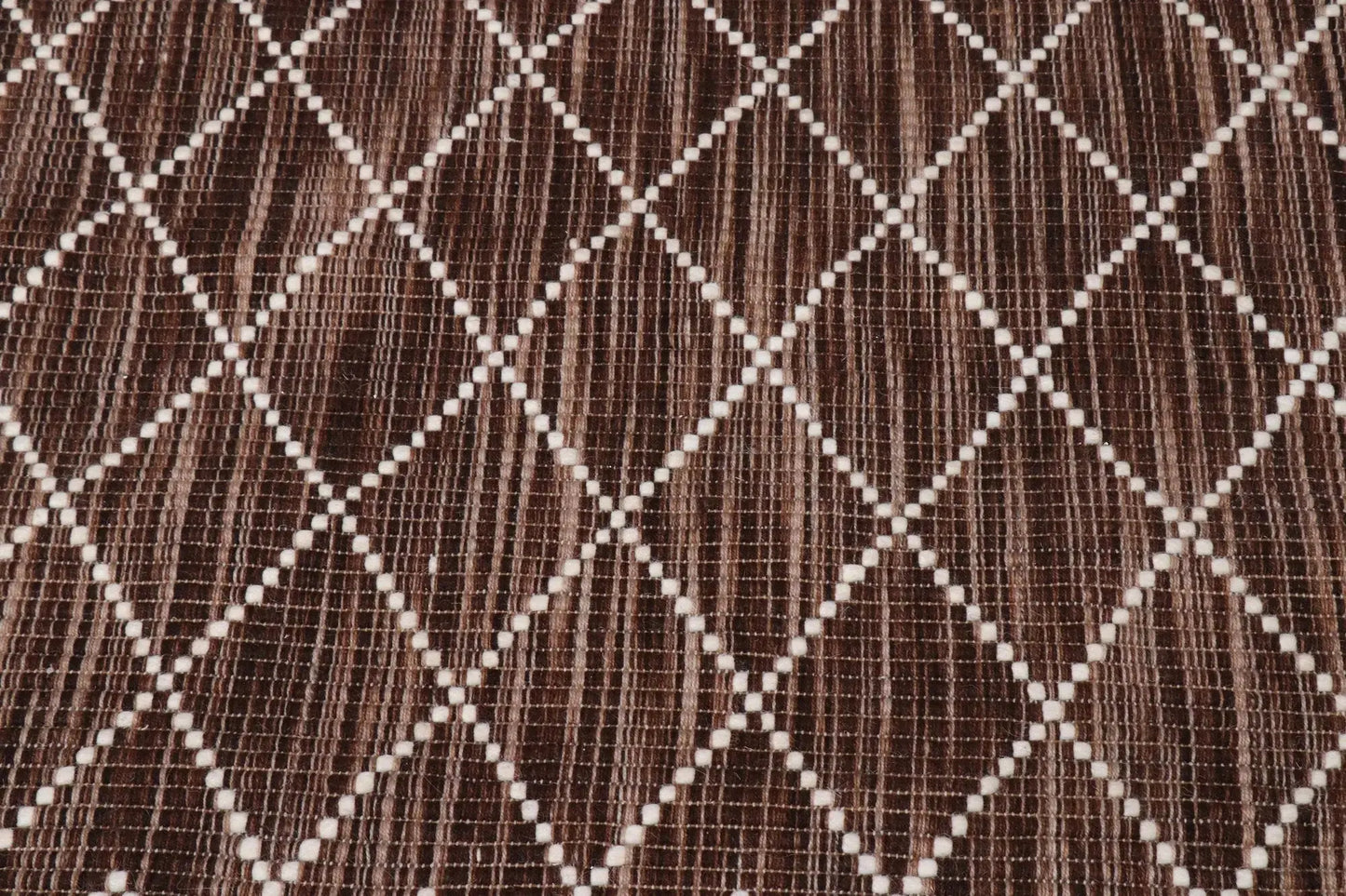 Argine Cross Chocolate Wool Rug The Rug Co