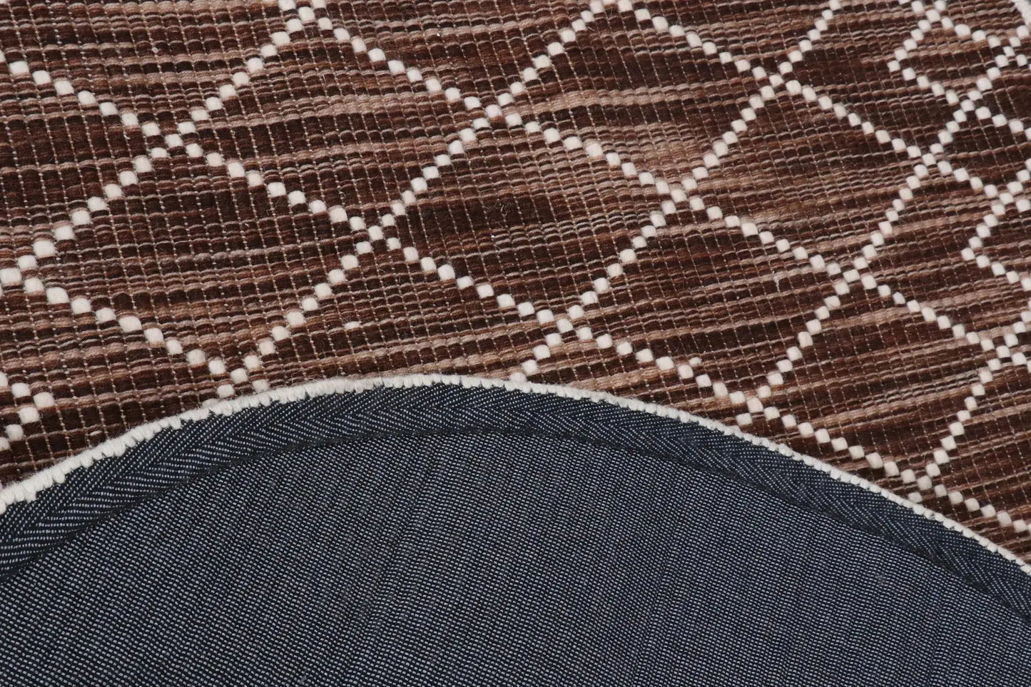 Argine Cross Chocolate Wool Rug The Rug Co