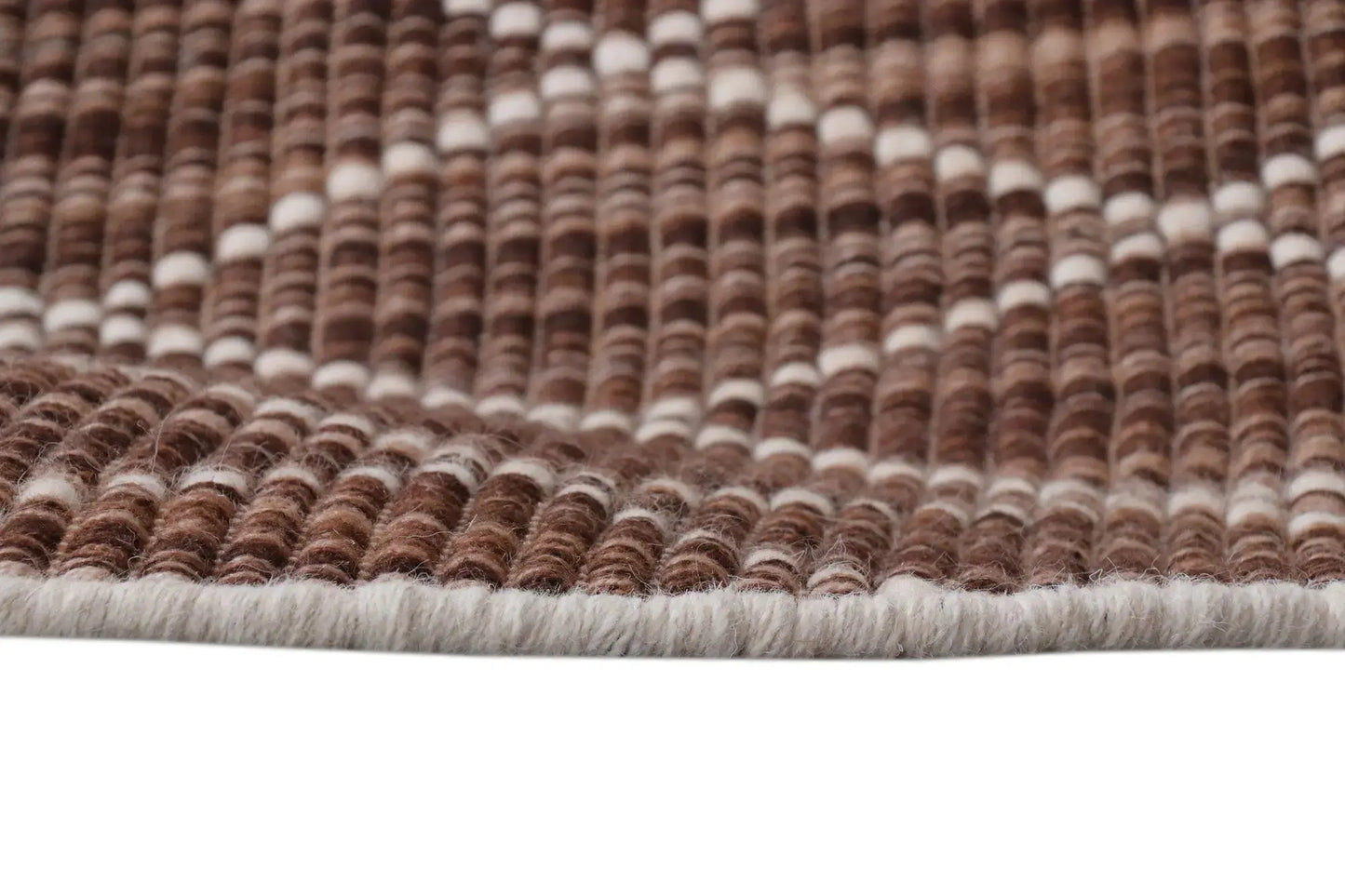 Argine Cross Chocolate Wool Rug The Rug Co