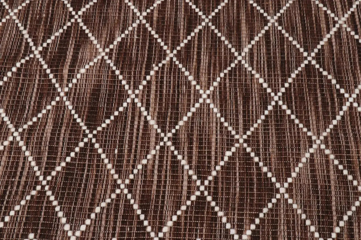 Argine Cross Chocolate Wool Rug The Rug Co