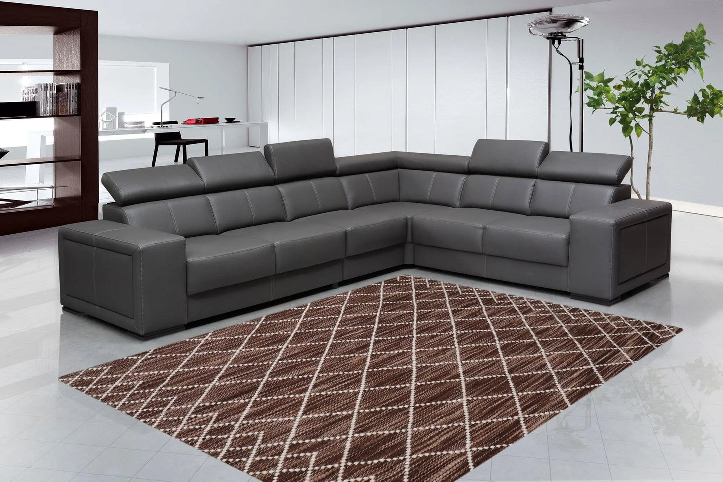 Argine Cross Chocolate Wool Rug The Rug Co