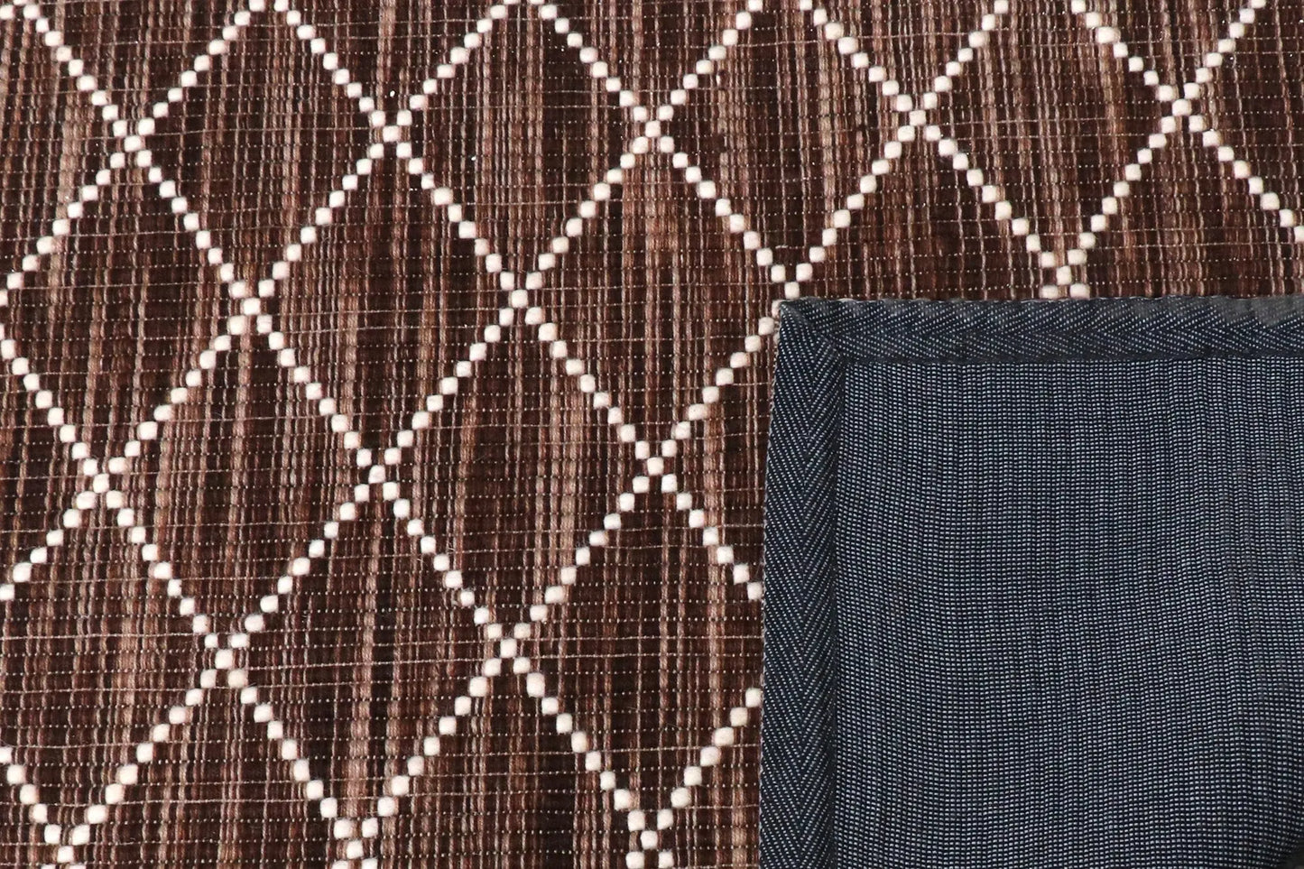 Argine Cross Chocolate Wool Rug The Rug Co