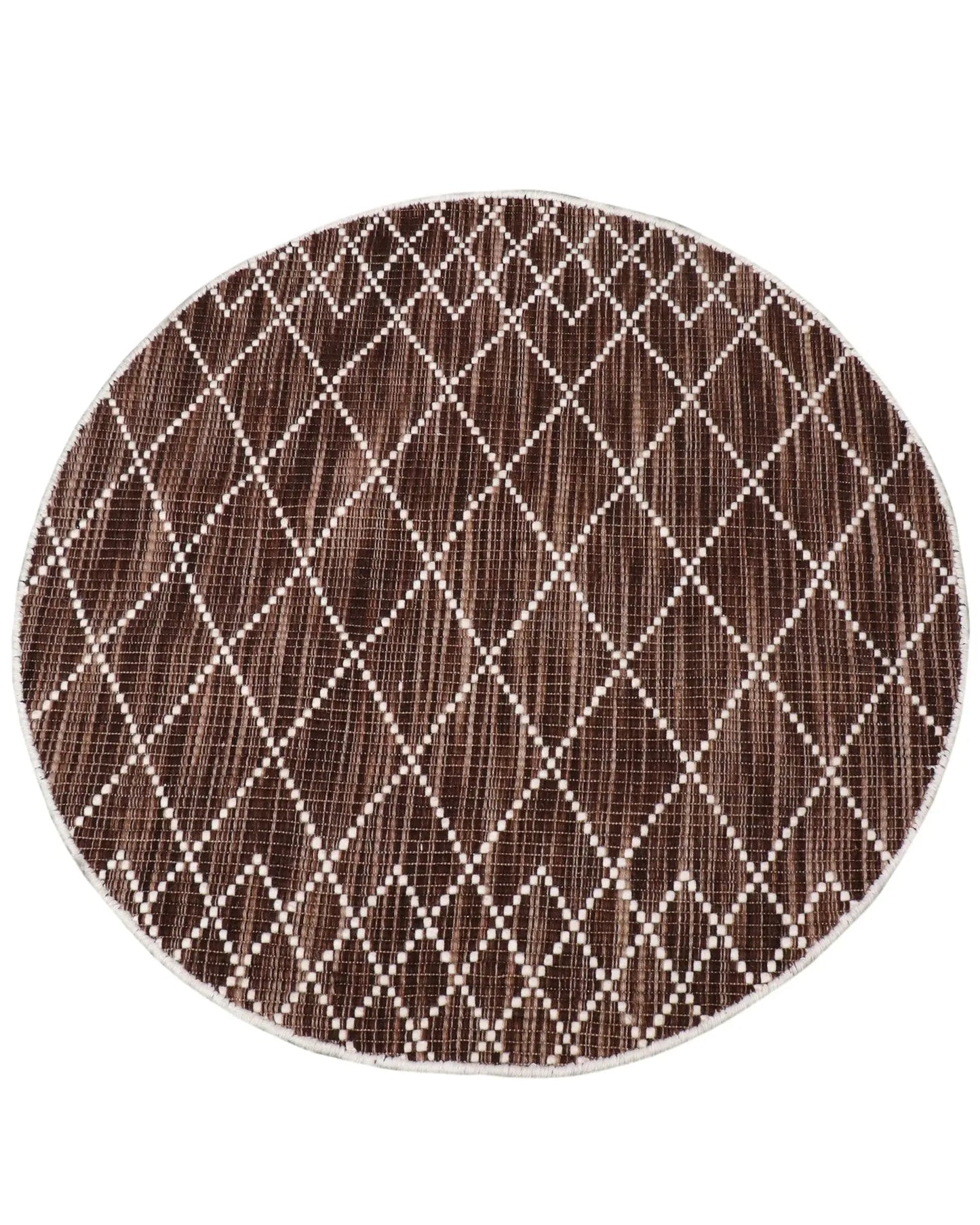 Argine Cross Chocolate Wool Rug The Rug Co