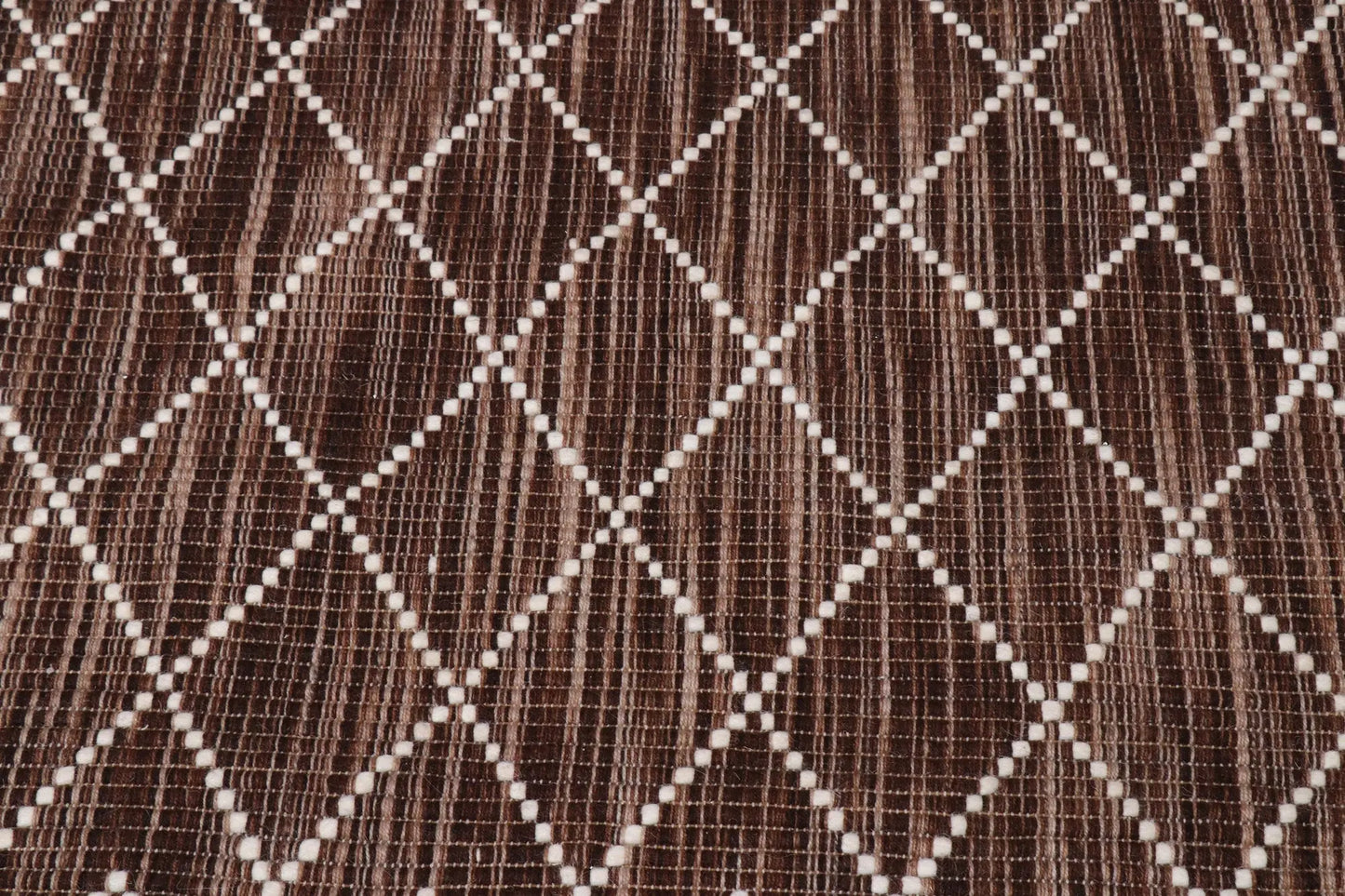 Argine Cross Chocolate Wool Rug The Rug Co
