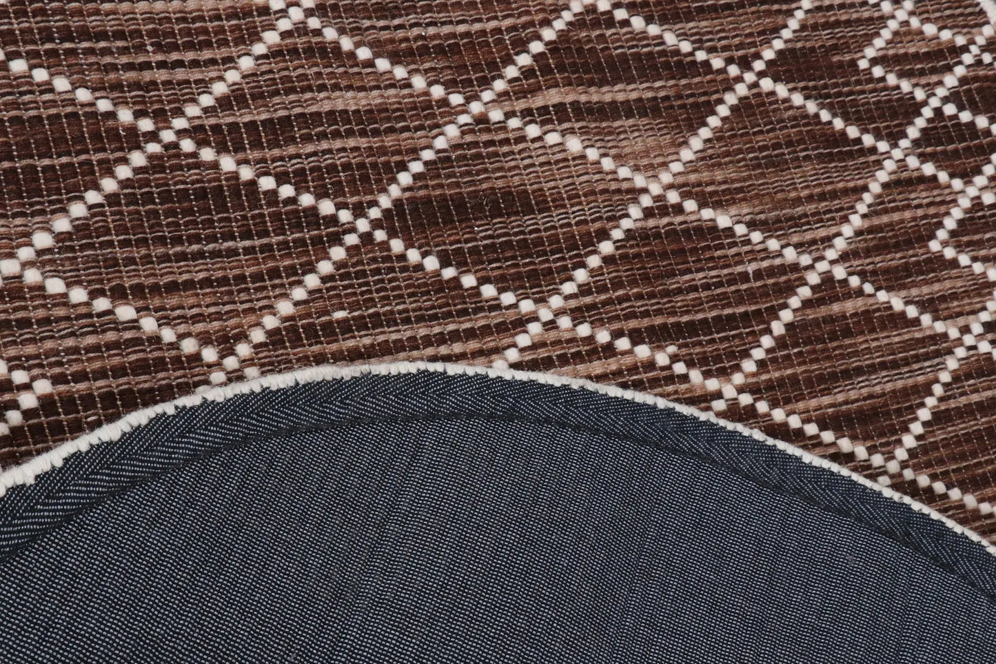 Argine Cross Chocolate Wool Rug The Rug Co