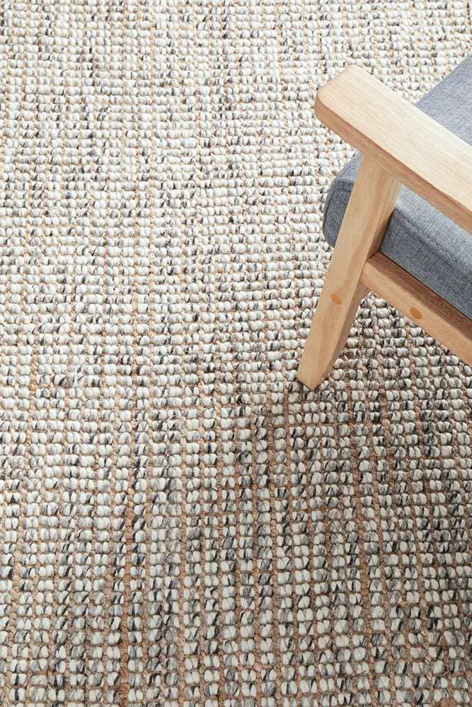 Aspera wool-Jute Grey Runner Rug RUG CULTURE