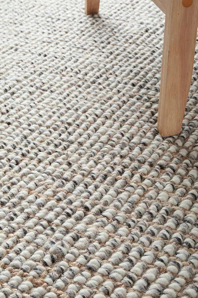 Aspera wool-Jute Grey Runner Rug RUG CULTURE