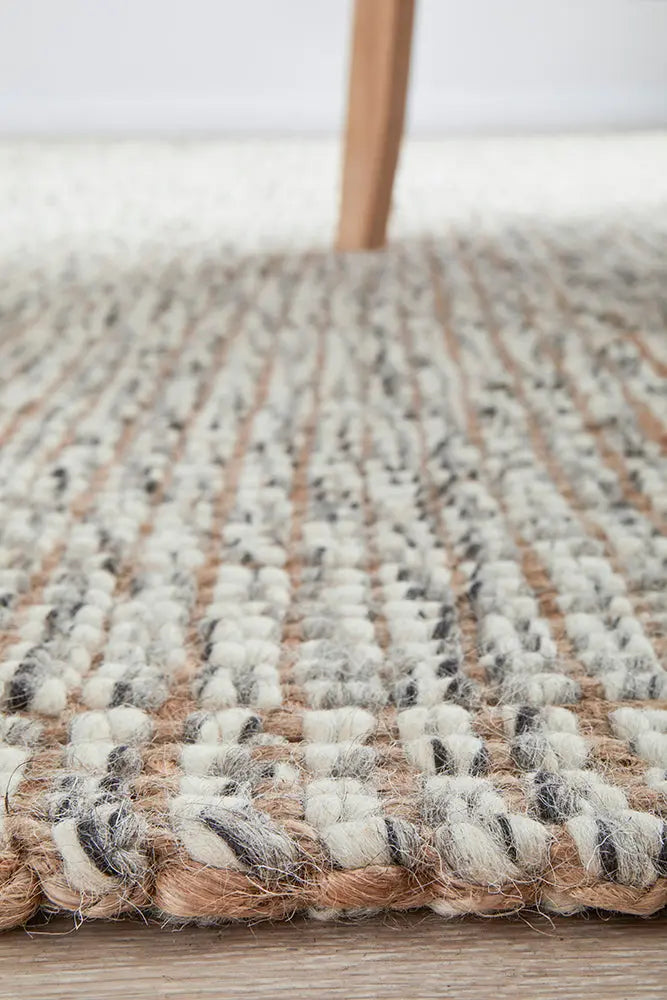Aspera wool-Jute Grey Runner Rug RUG CULTURE