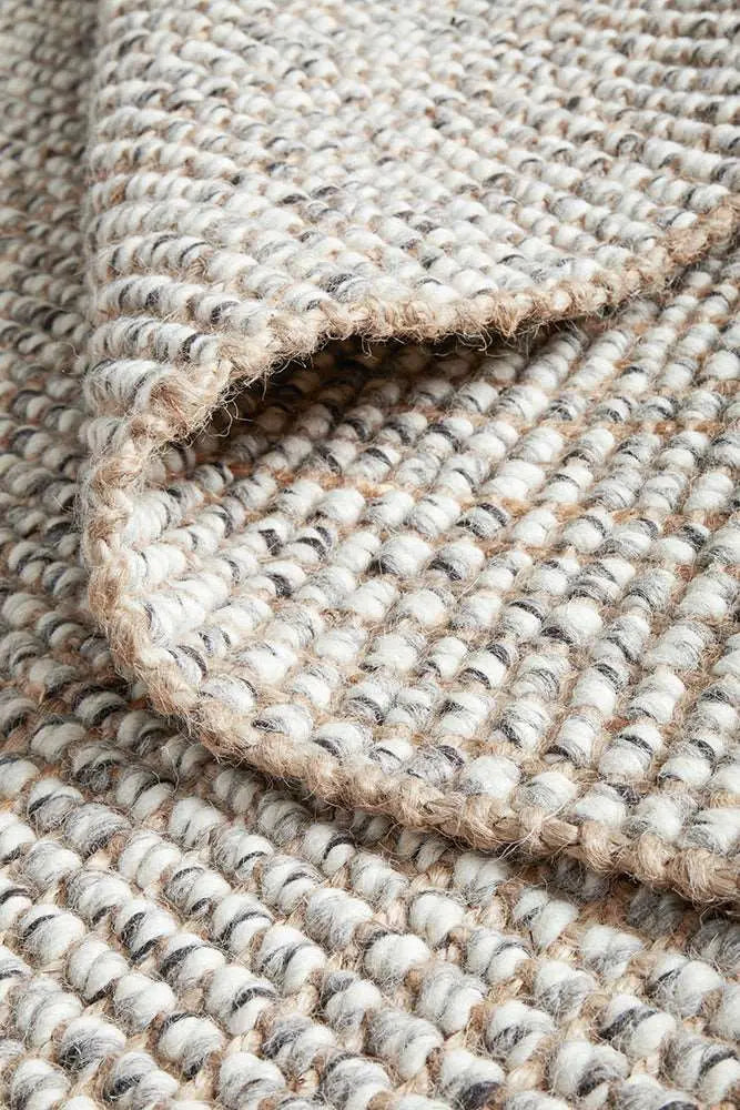 Aspera wool-Jute Grey Runner Rug RUG CULTURE