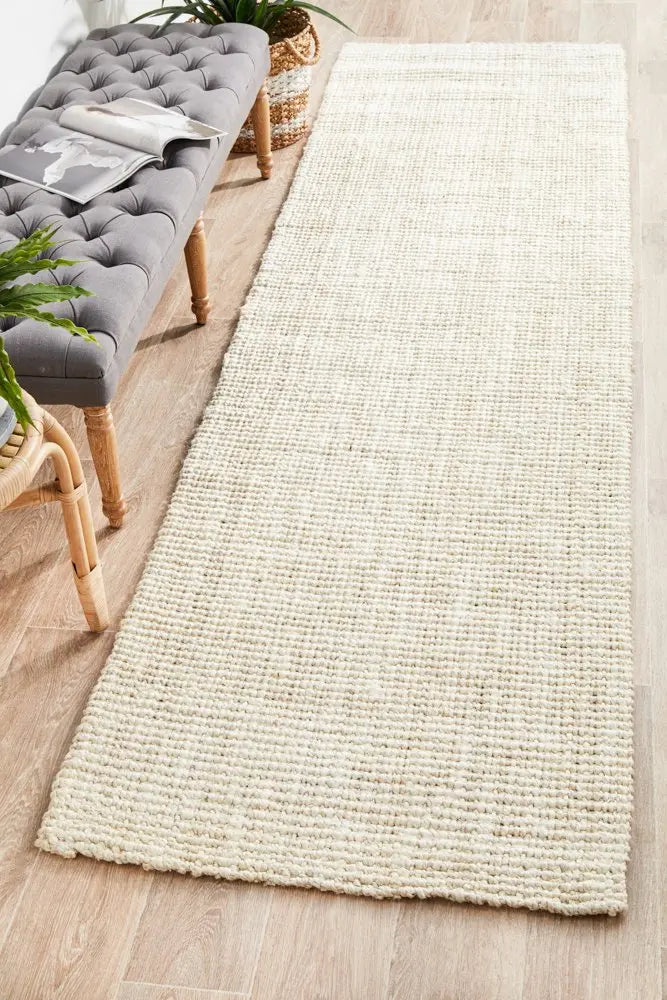Asrin Barker Bleach Jute Hallway Runner Unitex
