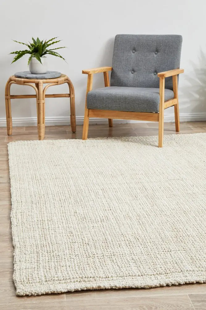 Asrin Barker Bleach Jute Rug, Natural fibre Rug, For High Traffic areas Rugs Unitex