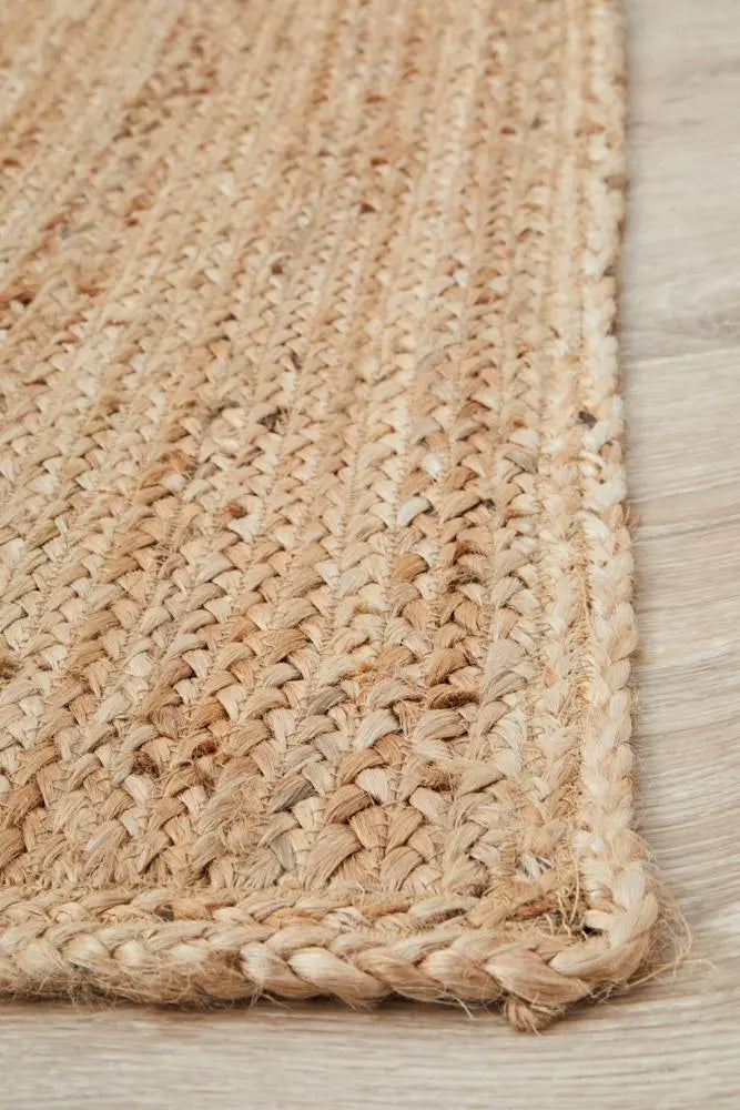 Bondi Natural Jute hand braided Rug RUG CULTURE