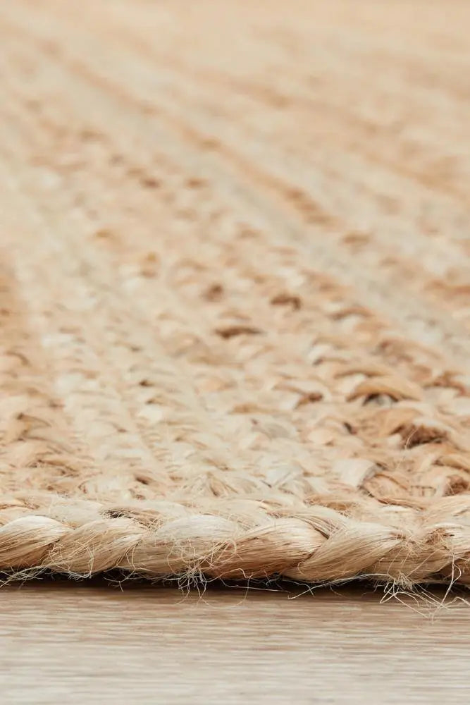 Bondi Natural Jute hand braided Rug RUG CULTURE