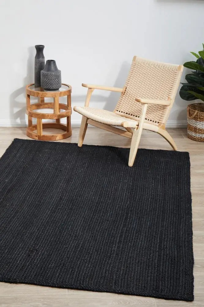 Bondi Natural Black Jute Rug RUG CULTURE