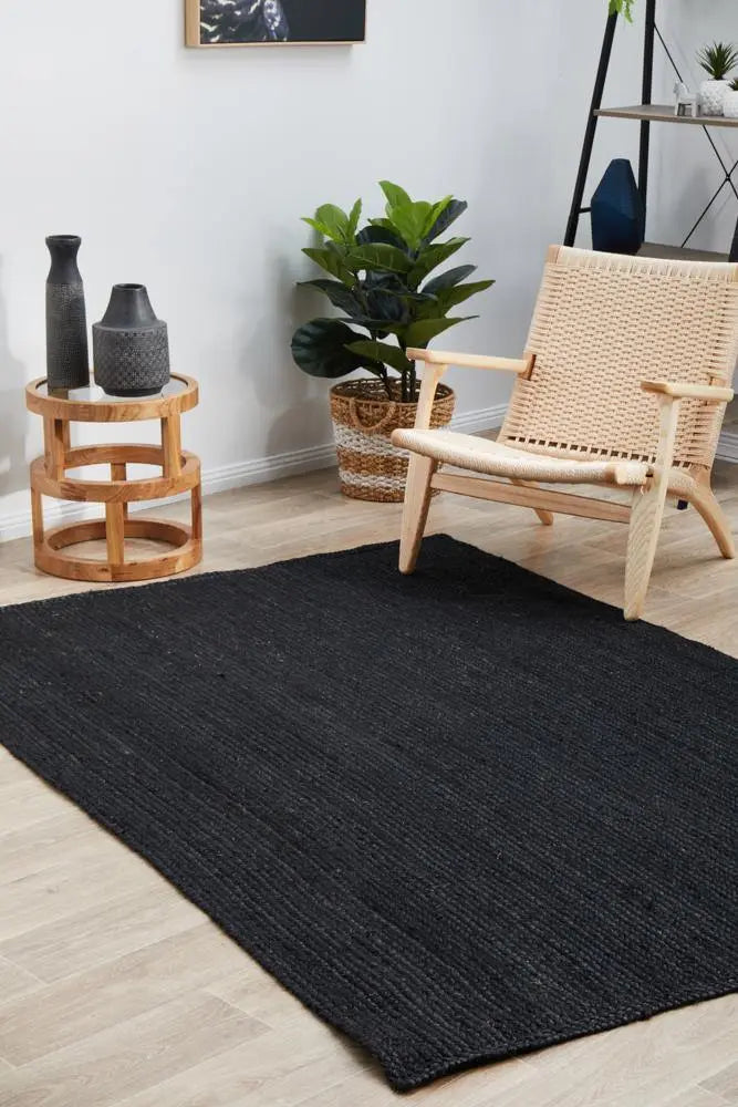 Bondi Natural Black Jute Rug RUG CULTURE