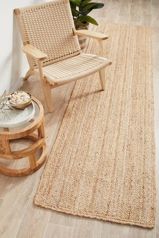 Bondi Natural Jute Runner hand braided Rug RUG CULTURE