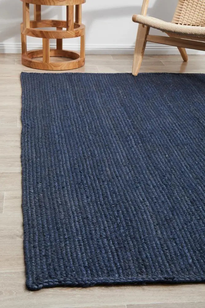 Bondi Navy Jute Rug RUG CULTURE