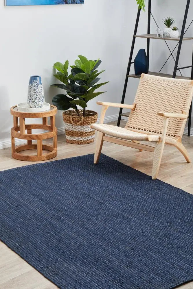 Bondi Navy Jute Rug RUG CULTURE