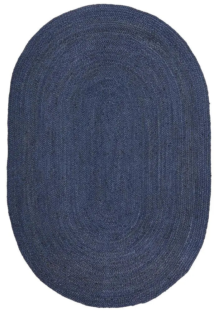 Bondi Navy Oval Jute Rug RUG CULTURE
