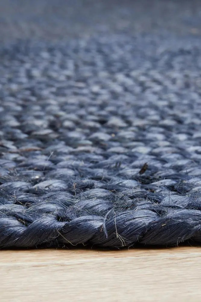Bondi Navy Oval Jute Rug RUG CULTURE