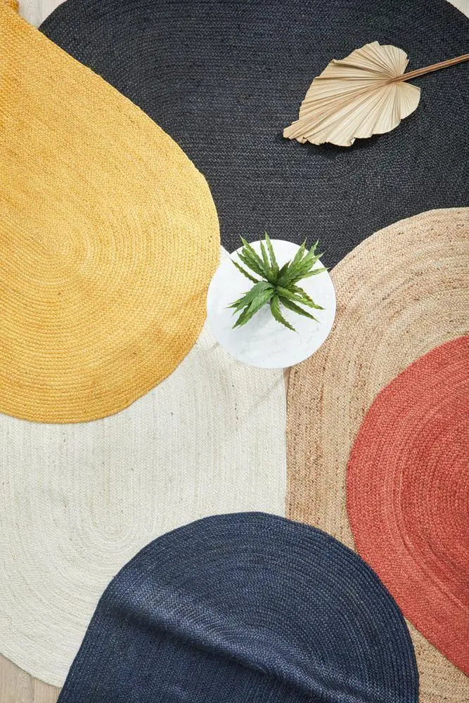 Bondi Navy Oval Jute Rug RUG CULTURE