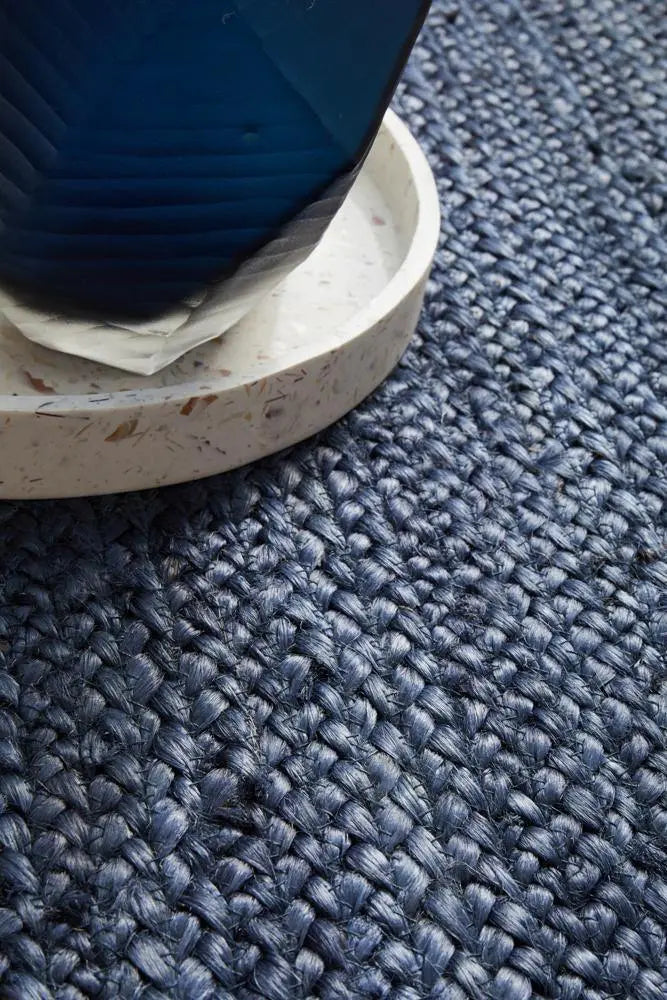 Bondi Navy Runner Jute Rug RUG CULTURE
