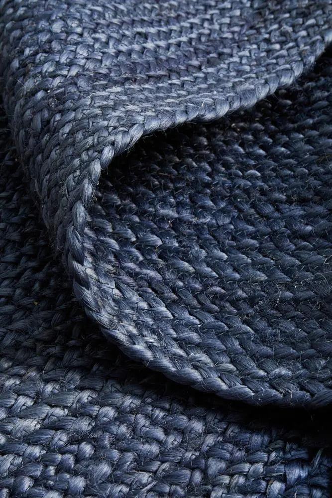 Bondi Navy Runner Jute Rug RUG CULTURE