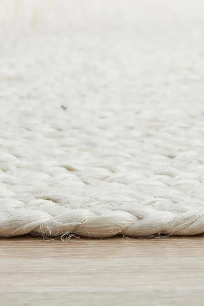 Bondi White hand braided Oval Jute Rug RUG CULTURE