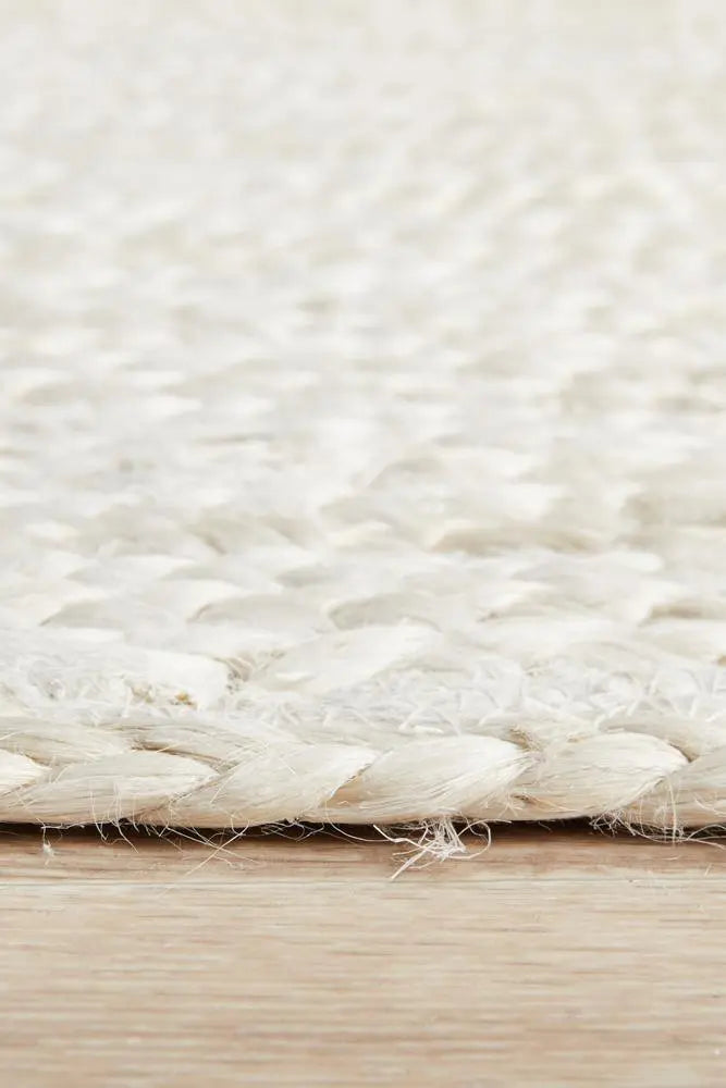 Bondi White Runner hand braided Jute Rug RUG CULTURE