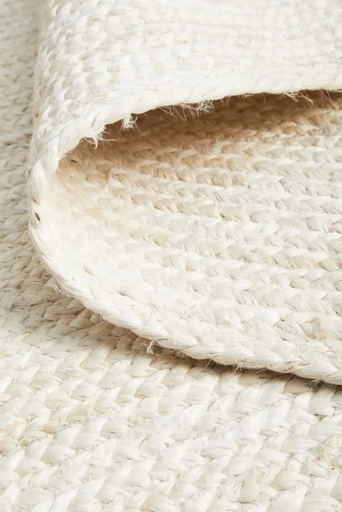 Bondi White Runner hand braided Jute Rug RUG CULTURE