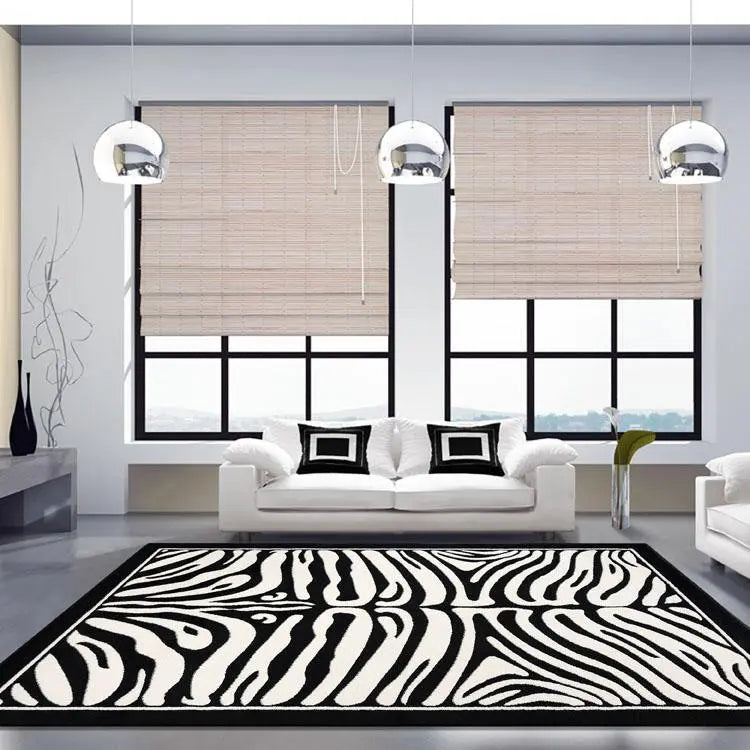 Chali Collection 1820 Black Zebra Hallway Runner Saray Rugs
