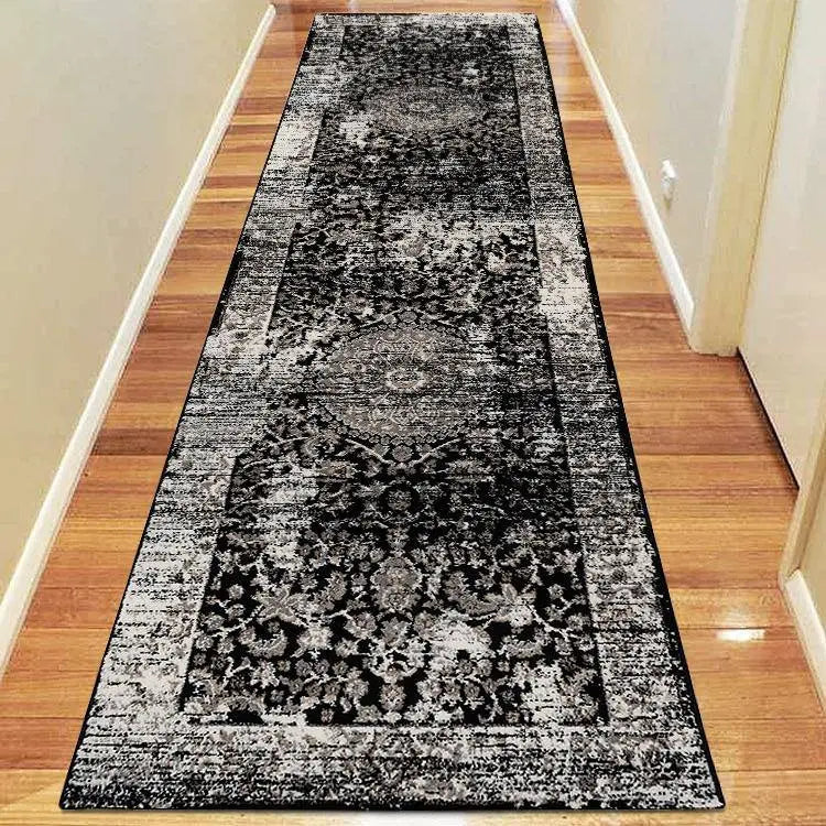 Diamond Collection 3464 Black Hallway Runner Saray Rugs