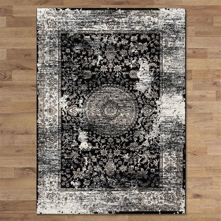 Diamond Collection 3464 Black Hallway Runner Saray Rugs