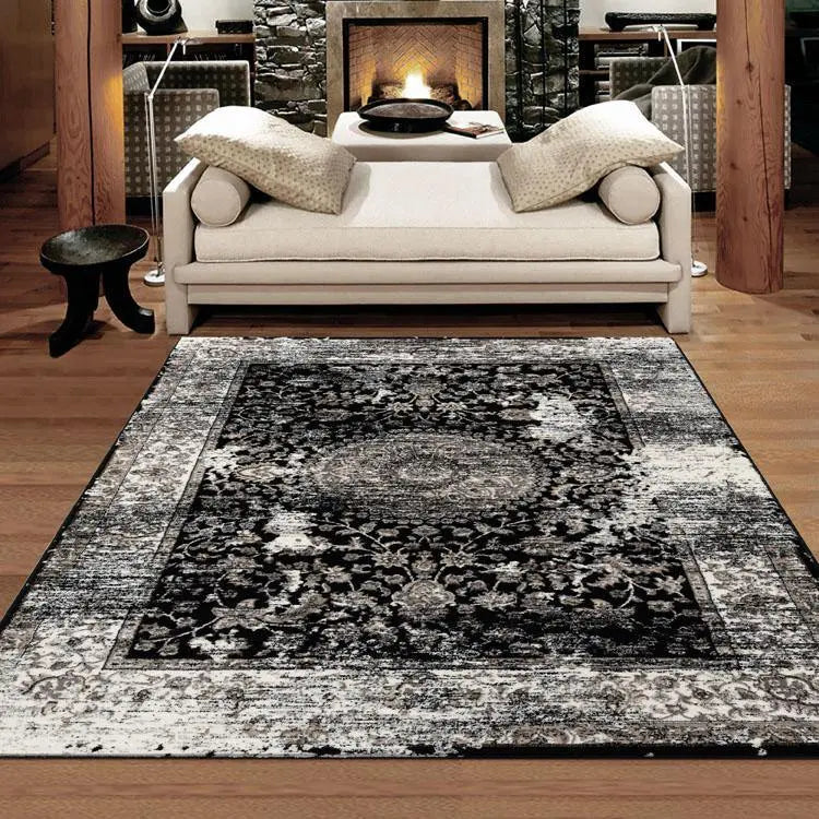 Diamond Collection 3464 Black Hallway Runner Saray Rugs